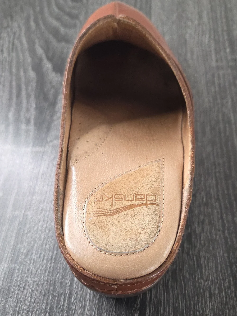 Dansko Shyanne Brown Leather Slip-On Clogs with Laser-Cut Floral Band Size 41 - Picture 5 of 16